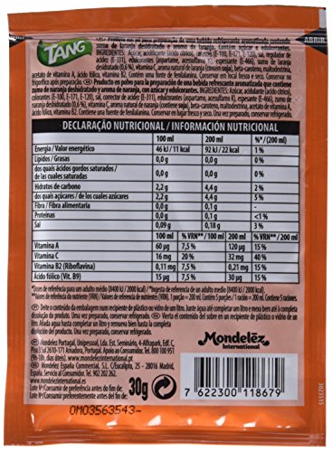 Tang - Sabor Naranja - Refresco en Polvo con Sabor de Naranja - 30g - [Pack de 30]