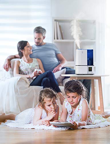 Taotronics Humidificador 4L Bebá(Vapor Frío, Modo de Sueño, 3 Niveles de Humedad Ajustable, Temporizador, Purificador de Agua Incorporado, Luz Nocturna Led) con Boquilla 360º Girable