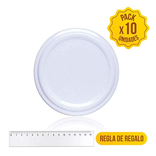 Tapas metalicas para tarros de Cristal Botes hermeticos Tapa de Repuesto de conservas Tarro hermetico Bote de Vidrio de Diferentes diametros Tapas a Rosca (110 mm diámetro)