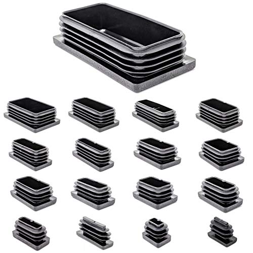 Tapas rectangulares de plástico para colocar en los pies de muebles, para puertas de metal, aluminio, sillas, armarios, etc