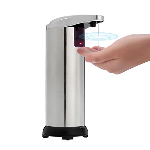 TAPCET 280ml dispensador de jabón Automático,Dispensador de líquidos,Dispensador automático de jabón de Acero Inoxidable Acero Inoxidable Cromo ABS