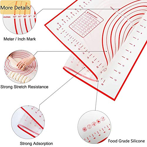 Tapete de Silicona, Estera para hornear extra grande para Pasta, Pizza, Torta, Pastel, hornear, Galletas, Pan, Fondant (70x50cm)