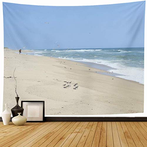 Tapices para colgar en la pared Espuma de arena Pájaro de viaje Tarde en bacalao exclusivo Verano Nantucket Beach Alba Nature Tapiz exclusivo de Martha Manta de pared Decoración para el hogar Sala de