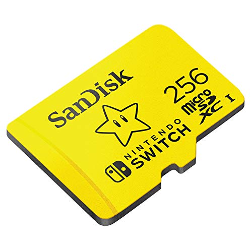 Tarjeta SanDisk microSDXC UHS-I para Nintendo Switch 256GB, Producto con licencia de Nintendo, Amarillo