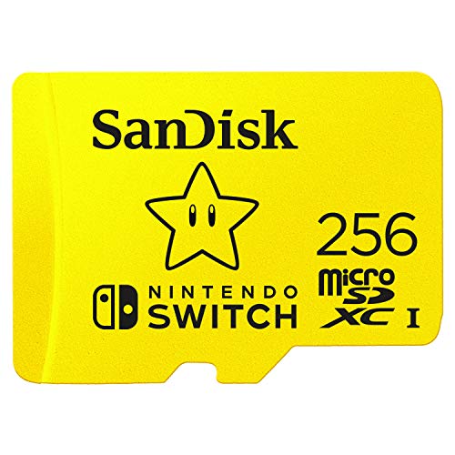 Tarjeta SanDisk microSDXC UHS-I para Nintendo Switch 256GB, Producto con licencia de Nintendo, Amarillo