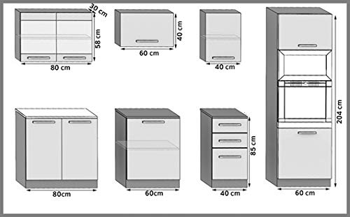 Tarraco Comercial Muebles Cocina Completa Paula Acacia 240 cm