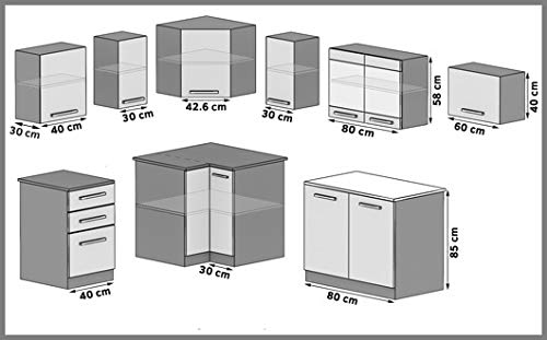 Tarraco Comercial Muebles de Cocina Completa Lidia Gris 360 cm