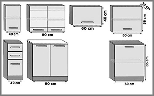 Tarraco Comercial Muebles de Cocina Completa Unica Blanco 240 cm