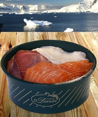 Tarrina ensalada de ahumados de 1 kg. (Salmón, bacalao y atún) El duende