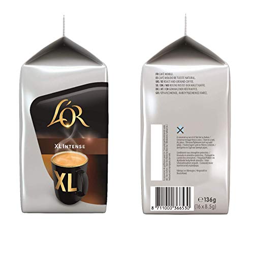 Tassimo Coffee L'OR XL Bundle Cápsulas de Café - L'OR Classique XL & Intense XL - 5 Paquetes (80 Porciones)