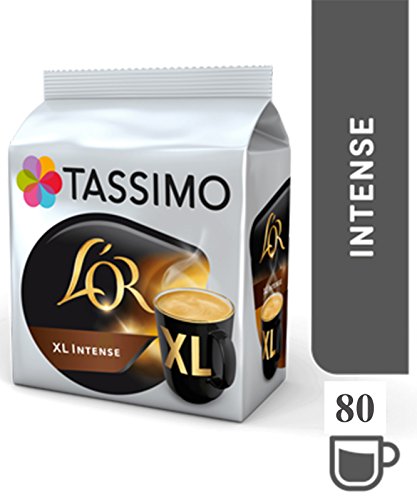 TASSIMO L'or - Cápsulas de recambio de café intenso XL en recipientes T-Discs - 5 Paquete 80 Bebidas