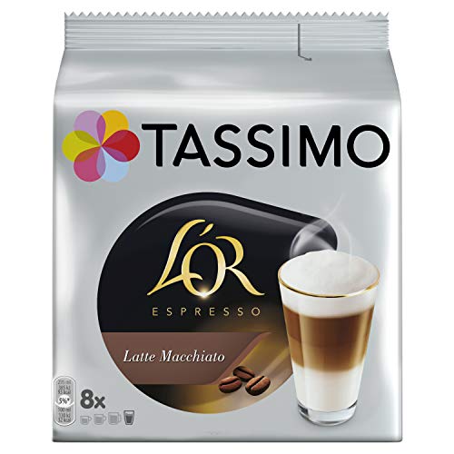 Tassimo L'OR Latte Macchiato, 80 Cápsulas (T DISCs) compatibles con cafeteras Tassimo Bosch - 5 Paquetes de 16 Unidades