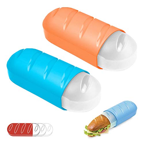 TATAY 1167001/2 Lote 2 Porta bocadillos extensibles y ecologicos en color Azul y Naranja