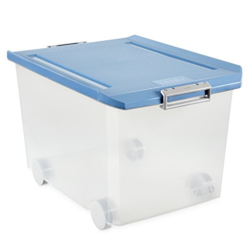 Tatay - Caja de Almacenaje Multiusos Bajo Cama con Tapa y Ruedas de 63 L de Capacidad. Plástico Polipropileno Libre de BPA. Forma Rectangular, Medidas 45 x 78 x 18 cm (L x An x Al)