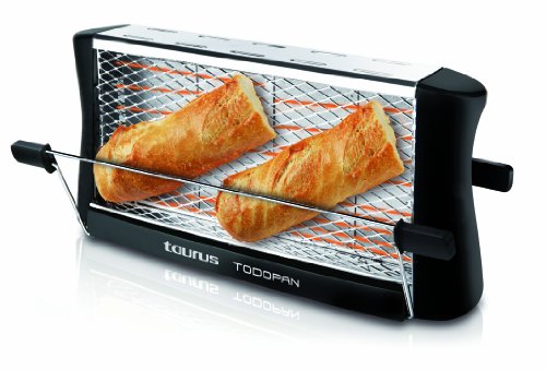 Taurus TodoPan - Tostadora para cualquier tipo de pan, tuesta en ambos lados, práctico sistema de fijación, varillas de soporte del pan con goma en el extremo de toque frío, 700 W