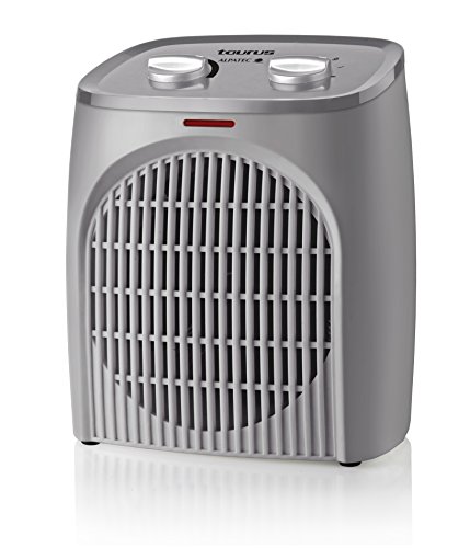 Taurus Tropicano Bagno Termoventilador, calefactor compacto, seguridad IP21 especial baños, termostato regulable, 2 velocidades de calor (1000W - 2000W) + ventilador, luz led, silencioso