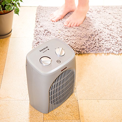 Taurus Tropicano Bagno Termoventilador, calefactor compacto, seguridad IP21 especial baños, termostato regulable, 2 velocidades de calor (1000W - 2000W) + ventilador, luz led, silencioso