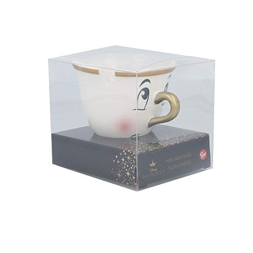 TAZA CERAMICA 3D 190 ML | CHIP LA BELLA Y LA BESTIA EN CAJA REGALO