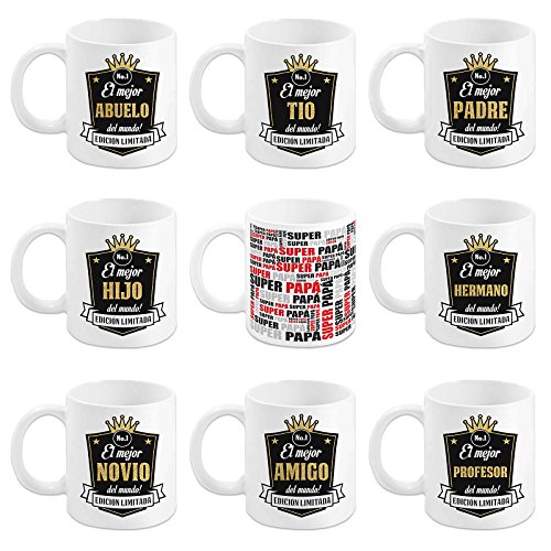 Taza Cerámica para Desayuno en Color Blanco de 300 ml, Un Regalo Original para Familia y Amigos - "El mejor AMIGO del mundo!"