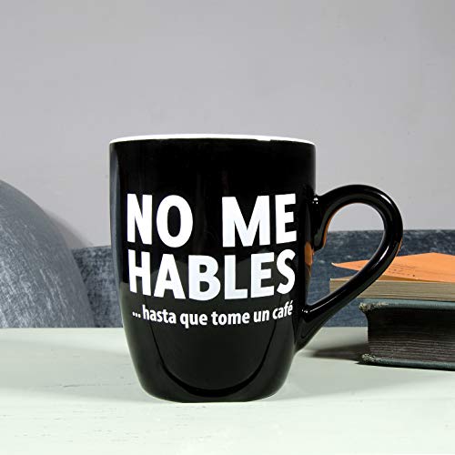 Taza con mensaje No me hables... - Taza original - Tazas de desayuno originales - Taza original de desayuno - Tazas graciosas - Tazas de café - Regalo original hombre - Regalo original mujer