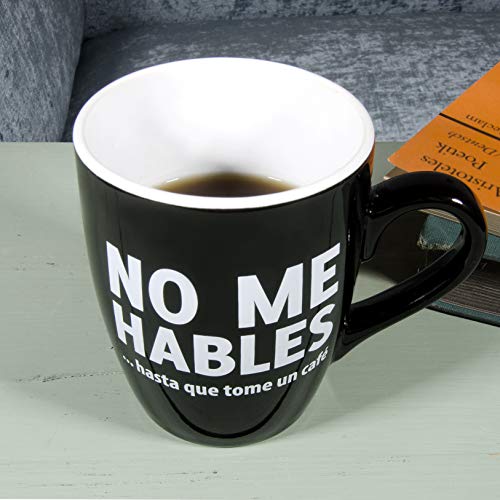 Taza con mensaje No me hables... - Taza original - Tazas de desayuno originales - Taza original de desayuno - Tazas graciosas - Tazas de café - Regalo original hombre - Regalo original mujer