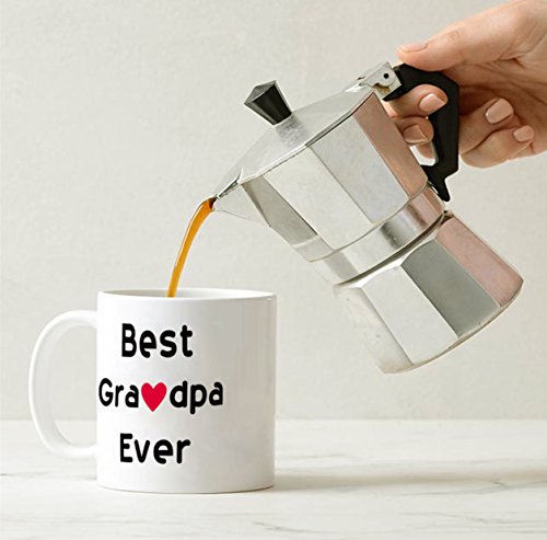 Taza de café con texto en inglés"This Might be Wine Christmas Gifts Best Grandpa", ideal para regalos de Navidad o cumpleaños para abuelo, abuelo, abuelo, abuelo, porcelana, color blanco, 354 ml