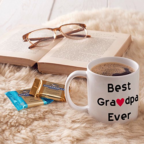 Taza de café con texto en inglés"This Might be Wine Christmas Gifts Best Grandpa", ideal para regalos de Navidad o cumpleaños para abuelo, abuelo, abuelo, abuelo, porcelana, color blanco, 354 ml