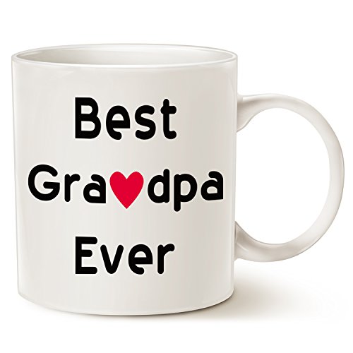 Taza de café con texto en inglés"This Might be Wine Christmas Gifts Best Grandpa", ideal para regalos de Navidad o cumpleaños para abuelo, abuelo, abuelo, abuelo, porcelana, color blanco, 354 ml