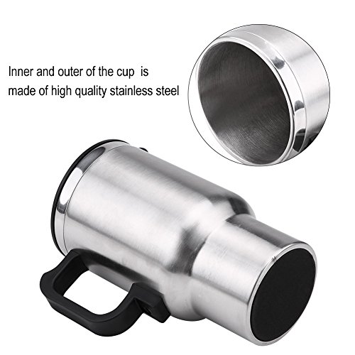 Taza de calefacción del Viaje, Taza de calefacción eléctrica del Viaje del Acero Inoxidable del Coche 12V 120w 450ml para el Coche del té del café