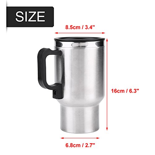 Taza de calefacción del Viaje, Taza de calefacción eléctrica del Viaje del Acero Inoxidable del Coche 12V 120w 450ml para el Coche del té del café