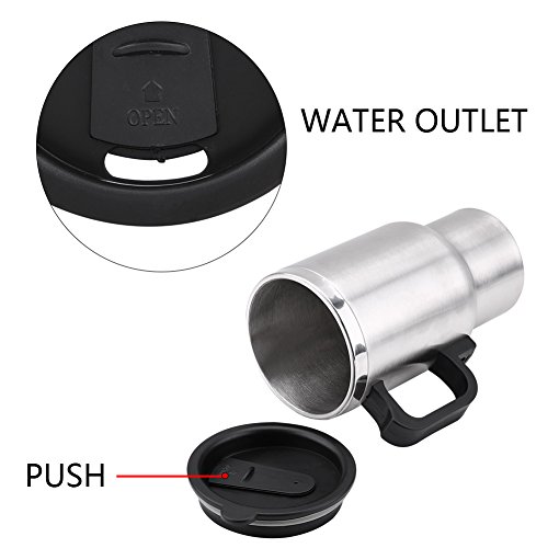 Taza de calefacción del Viaje, Taza de calefacción eléctrica del Viaje del Acero Inoxidable del Coche 12V 120w 450ml para el Coche del té del café