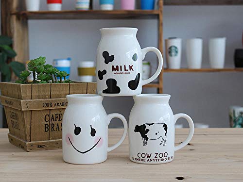 Taza de cerámica 250 ml Patrón de vaca creativa Pareja de dibujos animados única Taza de café Taza de leche Taza de té al por mayor @ 03