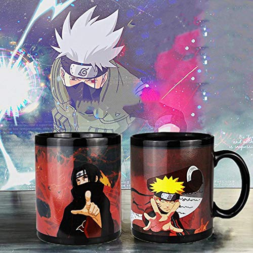 Taza De Taza De Naruto Sasuke Vs Itachi Uchiha Taza De Té De Café Sensible A La Temperatura del Calor Que Cambia De Color Amigos-Bk2_301-400Ml