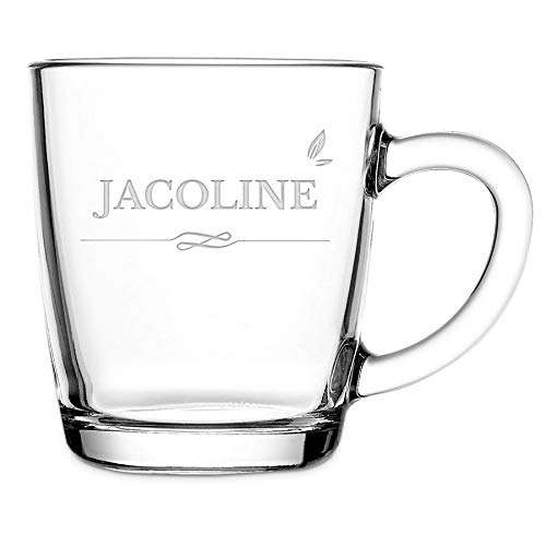 Taza de Té Personalizada - Taza de Té con Nombre Grabado: Personalizable con Texto, Diseños y Diferentes Tipos de Letras