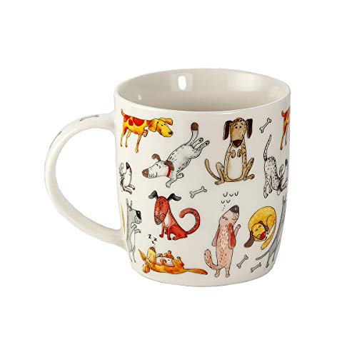 Taza Desayuno Originales de Porcelana Fina, Taza de Café con Diseño de Perros Divertidos, Regalo para Mujer y Hombres Amantes de los Perro