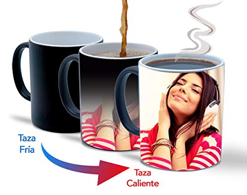 Taza mágica Personalizada con Fotos y Texto | Taza de cerámica Que Muestra tu Foto o diseño Cuando se Caliente