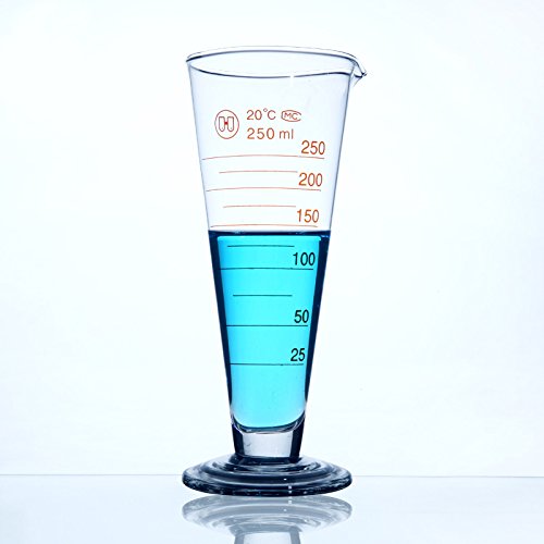 Taza medidora cónica, vaso medidor, vaso de cristal de laboratorio, vasos graduados de medición de calidad alimentaria, vaso de cristal para leche y jugo, vaso de laboratorio, taza de 10 ml