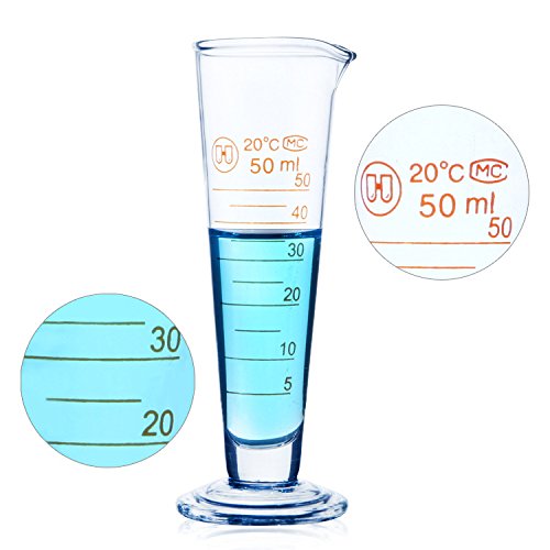 Taza medidora cónica, vaso medidor, vaso de cristal de laboratorio, vasos graduados de medición de calidad alimentaria, vaso de cristal para leche y jugo, vaso de laboratorio, taza de 10 ml