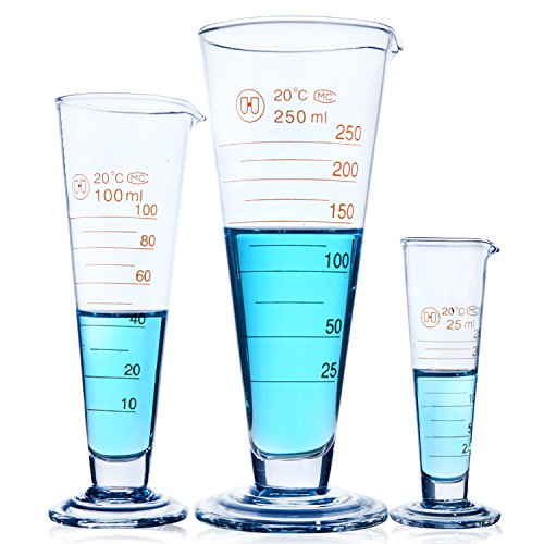 Taza medidora cónica, vaso medidor, vaso de cristal de laboratorio, vasos graduados de medición de calidad alimentaria, vaso de cristal para leche y jugo, vaso de laboratorio, taza de 10 ml