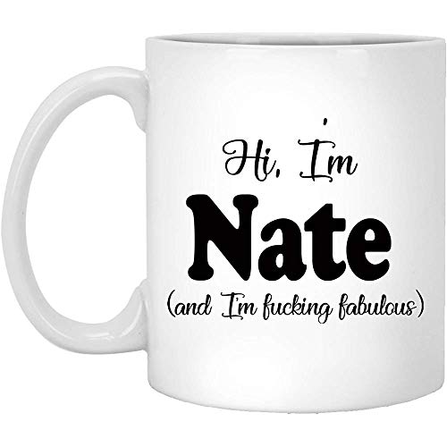 Taza Nate,Taza Personalizada Con Nombre,Taza Personalizada Con Nombre Regalo Personalizado Para Amigo,Taza De Café Personalizada,Regalo Divertido Para Él 11 Oz