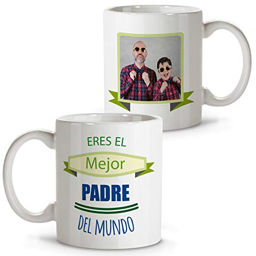 Tazas Personalizadas con Foto Papá. Regalos Personalizados para Hombre. Varios Diseños y Colores de Interior. Mi Padre