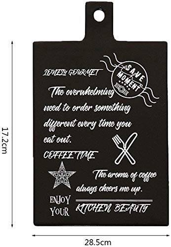 Tazón Creativa americana Inglés Carta Cerámica cortar el pan desayuno placa plana de la correa Snack-Bandeja de horno, filete plato Placa de ensalada del plato Barbacoa, Carta rectangular Negro con la