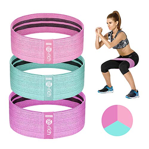 Te-Rich Bandas Elásticas para Fitness Banda de Resistencia Ideal para Pilates,Yoga,Rehabilitación,Entrenamiento de Fuerza y Flexibilidad,Quemar Grasa rápidamente,Moldear Piernas y Caderas