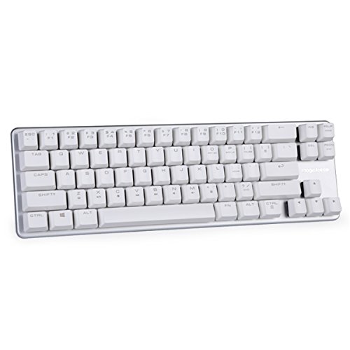 Teclado De Juego Mecánico Mini Outemu Interruptor Marrón 68 Teclas (60%) Teclado De Juego Con Cable - Plata Blanca Magicforce De Qisan