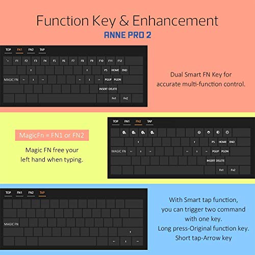 Teclado mecánico, las teclas de flecha en el teclado, hasta 8 horas de duración extendida de la batería, Encuadre de teclas programables, True retroiluminados, Perfe for juegos, uso de Trabajo Inicio