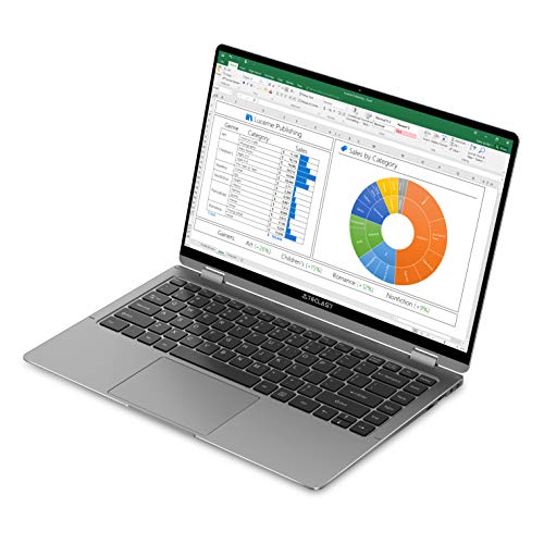 TECLAST Ordenador Portátil F6 Plus 13.3 Pulgadas con Pantalla Táctil Convertible, 8GB RAM 256GB SSD, Intel N4100 Windows 10, USB3.0, Bluetooth, Mirco HDMI, 38000mWh