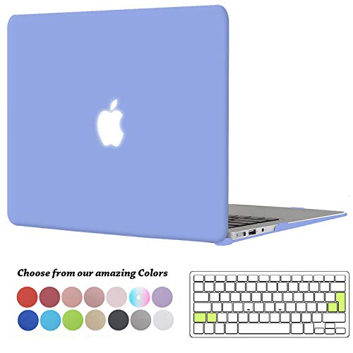 TECOOL Funda MacBook Air 13 Pulgadas (Versión: 2010-2017), Delgado Cubierta Plástico Dura Case Carcasa con Tapa del Teclado para MacBook Air 13.3 Pulgada (Modelo: A1466 / A1369) - Serenidad Azul