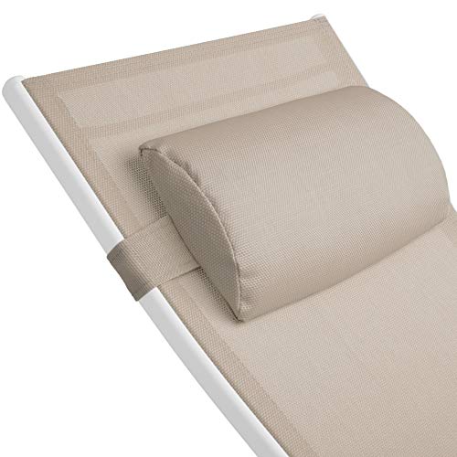 TecTake 800675 - Set de 2 Tumbonas, Impermeable, Incluye Reposacabezas, Respaldo Regulable en 5 Posiciones (Beige | No. 403065)