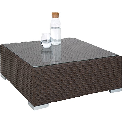 TecTake Aluminio POLIRATÁN Conjunto TRESILLO Muebles DE RATÁN Conjunto para JARDÍN Incl. Fijaciones (MARRÓN Antiguo | No. 401813)