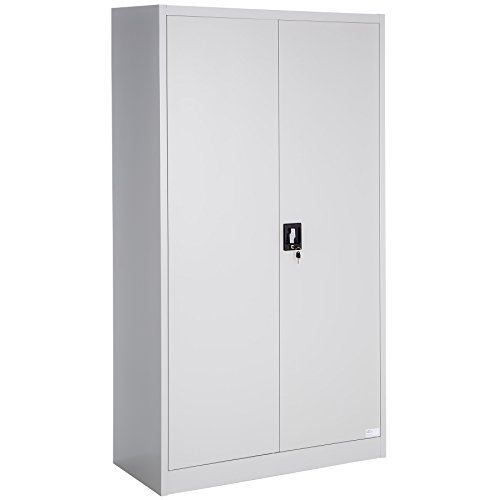 TecTake Armario archivador de Oficina metálico con 2 Puertas bloqueable e estantes - Varias tamaños - (180x90x40 cm | no. 402483)